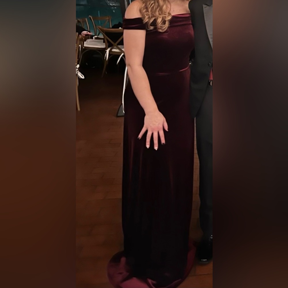 Burgundy Velvet Revelry Gown - Gem